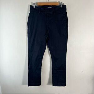 KOTN Womens Trouser Pants Size 10 Black Twill Egyptian Cotton Tapered Leg Pocket